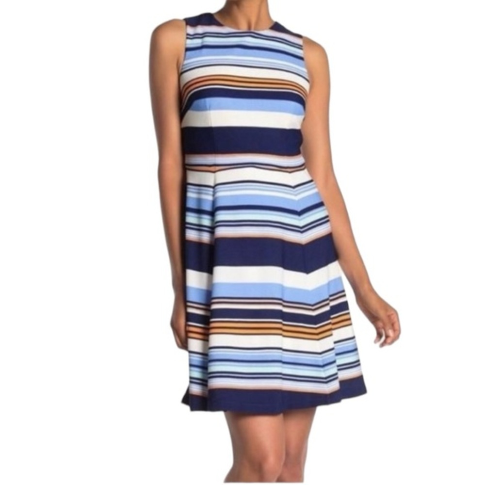 NEW Nordstrom Vince Camuto Multicolor Stripe Harmony Shift Dress Womens Size 2